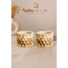 *Kit 2, 4 E 8 Vasos Decorativos de Gesso Cachepô para Suculentas Plantas Pequenas Decoração Moderna Sala Mesa Escritório