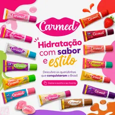 Carmed Creme Hidratante Protetor Labial Sabor Hidratante Brilho Proteção 10g