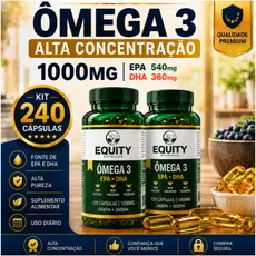 Ômega 3 1400mg 240 Cápsulas Original 660mg EPA 440mg DHA Alta Concentração Equity Nutrition