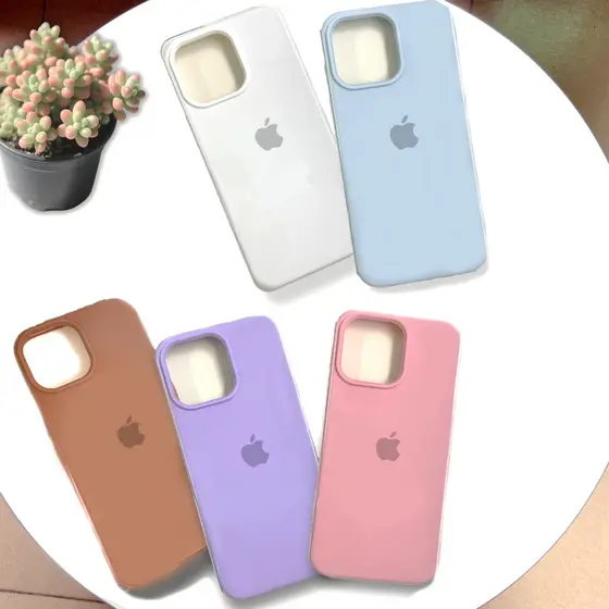 Capa de silicone com toque suave proteção completa adequada para iPhone 11 12 13 14 15 Pro Max Plus