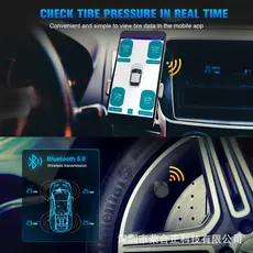 [app disponível] Monitoramento de pressão dos pneus da motocicleta, Monitor externo de pressão dos pneus Bluetooth, alar