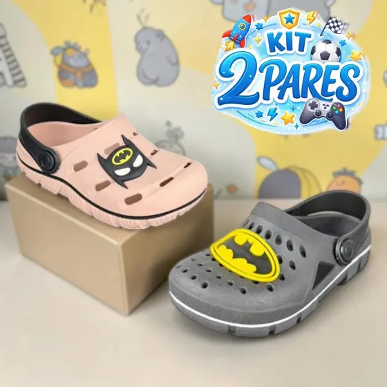 Kit 2 Pares Babuche Infantil Menino Confortável e Macio