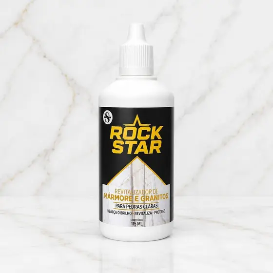 Revitalizador de Mármore e Granito Rock Star 115ml para Pedras Claras com Brilho e Proteção