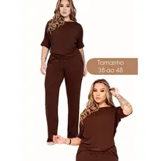 Conjunto Feminino Viscolaycra Calça e Blusa Elastano Linha Premium