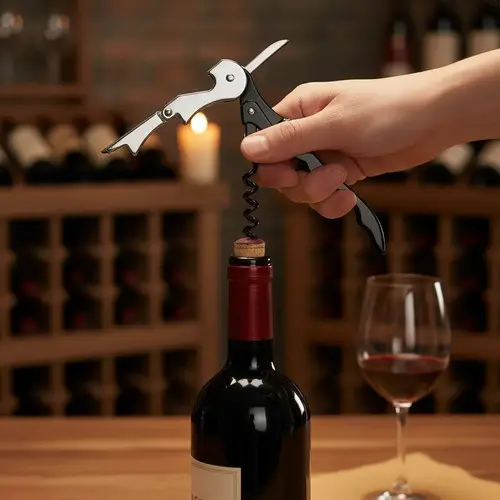 Abridor De Aço Inox Para Abrir Garrafas Saca Rolhas De Vinho