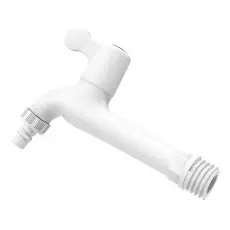 Torneira Pvc Plastico Tanque Branca 1/2'' 13x10x3cm Longa