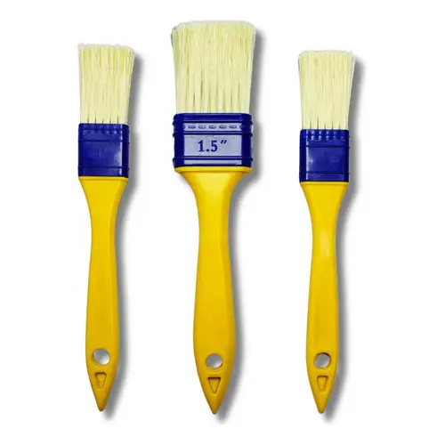 Kit Pincel Trincha Fbg Para Pintura Com Cabo Plástico C/ 3 Peças Branco
