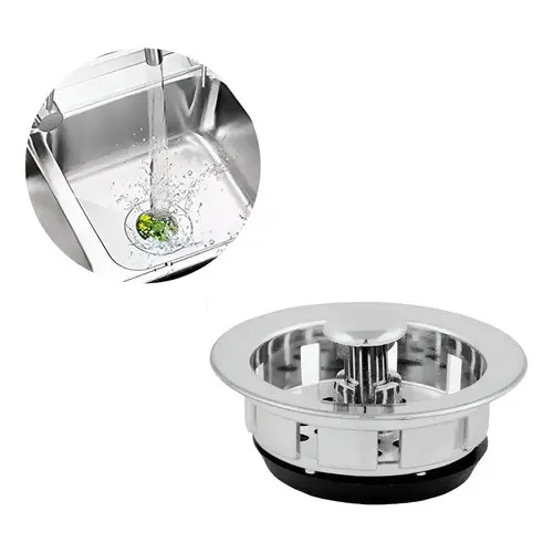 Ralo/válvula De Pia 6cm Americana Plástico Cestinha Cinza