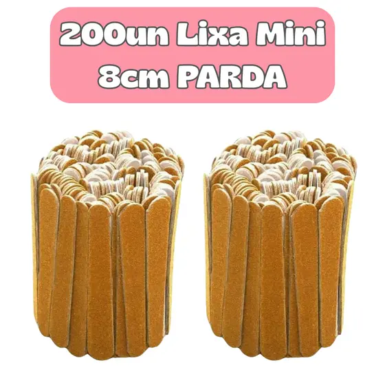 Mini Lixa de Unha 8cm PARDA - Uso Profissional, Ideal para Manicure e Pedicure