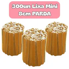Kit com 300un Mini Lixa de Unha 8cm PARDA – Descartável, Uso Profissional, Ideal para Manicure e Pedicure