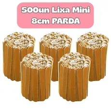 Kit com 500un Mini Lixa de Unha 8cm PARDA – Descartável, Uso Profissional, Ideal para Manicure e Pedicure