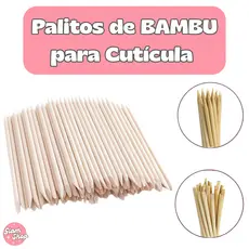 Palito para Cutícula de BAMBU para Manicure e pedicure Clinica de Estética