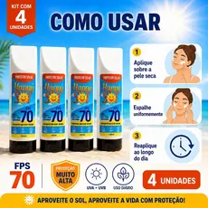 Kit 4 Protetor Solar Fps 70 Facial e Corporal Nutriex 120ml, FACIAL E CORPORAL, ANTISSINAIS