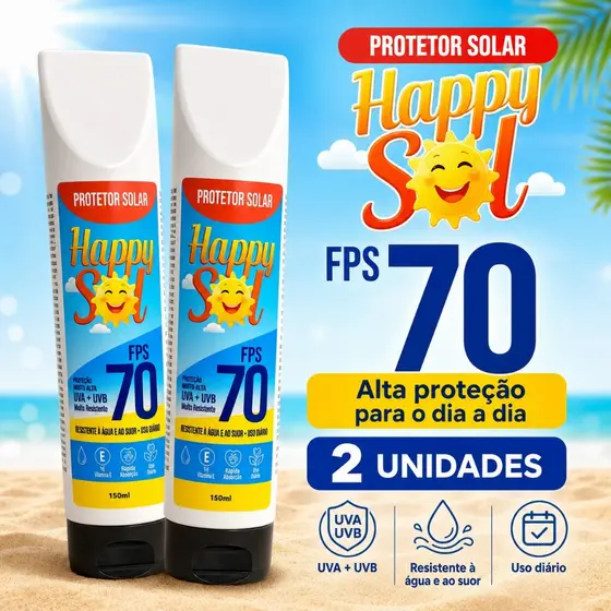Kit 2 Protetor Solar Fps 70 Facial e Corporal C/ TOQUE SECO, ROSTO E CORPO, ANTISSINAIS