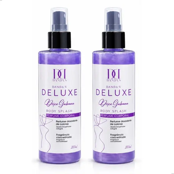 Kit 2 Body Splash Desodorante Corporal Perfume Colônia Fragrância Feminino Dolce Gabana 260ml
