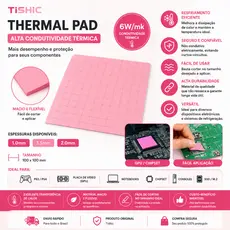 Thermal Pad Tishic 1.0mm 1.5mm 2.0mm 6W/mk Ps3 Ps4, Gpu, Notebooks Chipset