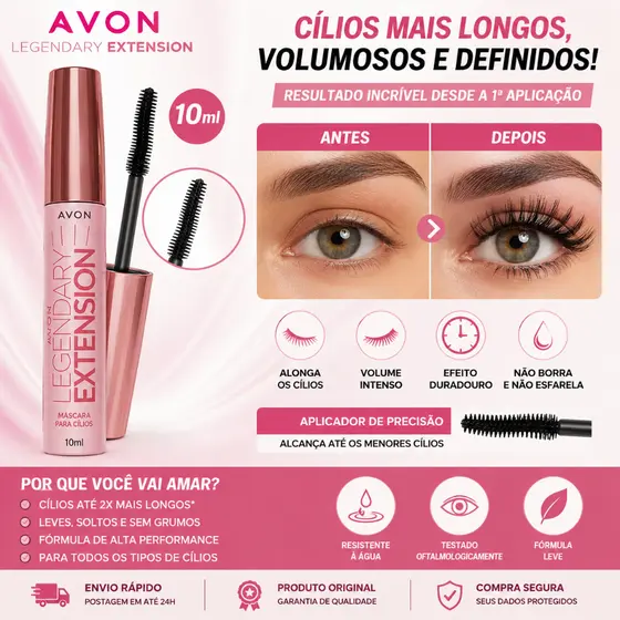Máscara Para Cílios Legendary Extension 10ml