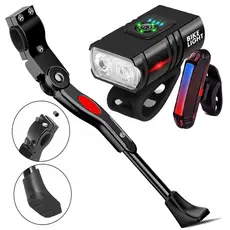 Lanterna Farol 2 Led Luzes Com Visor + Sinalizador Pisca  + Pezinho Para Bike Lateral 20/29