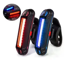 Lanterna Sinalizador Traseira Recarregável Bike Led Usb Pisca Azul e Vermelho