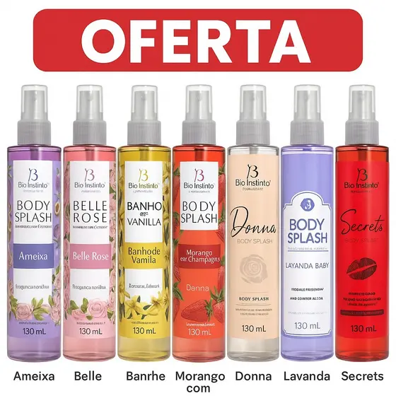 🔥KIT 7 Body  Splash Feminino Perfume Corporal
