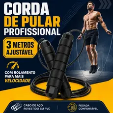 Corda Pular Profissional 3M Speed Rope Rolamento Cabo Aço Crossfit Fitness HIIT Academia