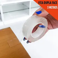 Fita Dupla Face NanoGel Transparente Extra Forte Super Adesiva Magica de Silicone Parede Porta 3m