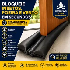 Veda Porta Protetor Rolinho Impermeável Rolinho – Proteção Dupla Preto - BH
