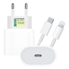 Carregador Turbo 20w Compatível iPhone + Cabo Lightning