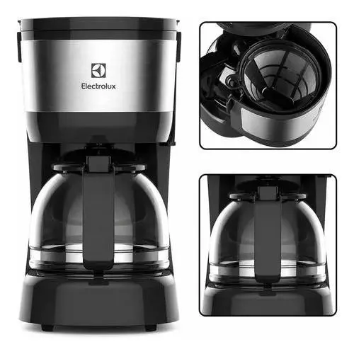 Cafeteira Elétrica ECM20 30 Xícaras Efficient Função Manter Aquecido Cor Inox Preta Electrolux