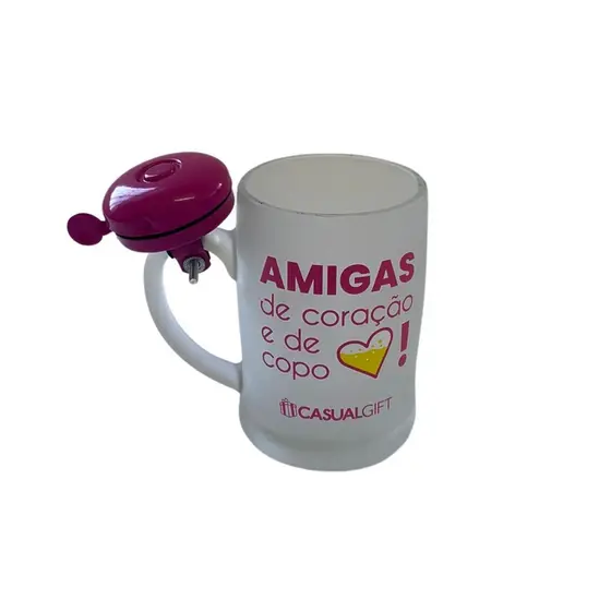 Caneca Chopp Campainha Amigas de Coração e de Copo 400ml