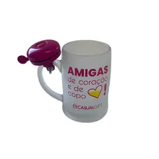 Caneca Chopp Campainha Amigas de Coração e de Copo 400ml