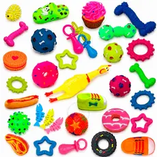 Kit 7 Brinquedos Mordedor Pet Cachorro Filhote Anti estresse Borracha Vinil Cães Sortidos