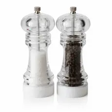 Moedor de Sal e Pimenta Acrílico Clear Duplo Manual