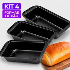 Forma Assadeira Pão Antiaderente Aço Inox Retangular Kit Bolo Tortas Não Gruda Caseiro Teflon