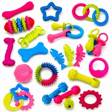 Kit 12 Brinquedos Mordedor Pet Cachorro Filhote Anti estresse Borracha Vinil Cães Sortidos