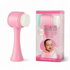 Escova Facial de Silicone 2 em 1 | Massageadora e Limpeza Facial Manual com Cerdas Macias