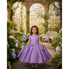 Vestido Infantil de Festa Realeza Princesa  Cores Aniversario  Com Tiara e Luvas.