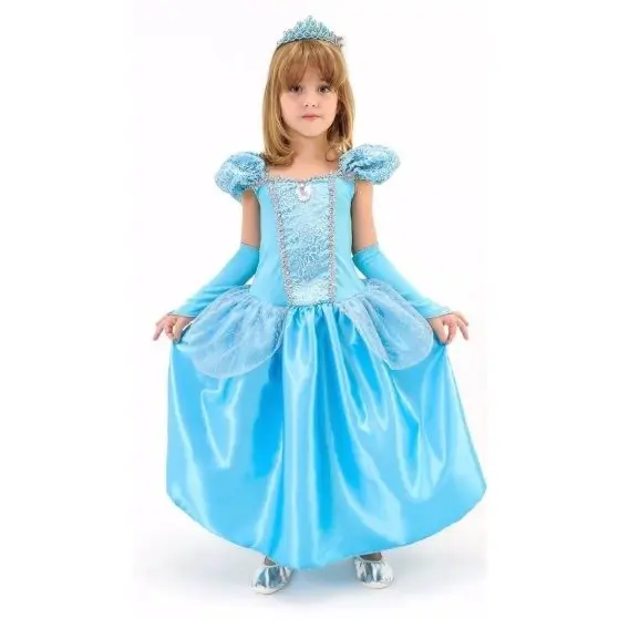Fantasia Infantil Frozen Elsa Festa Temática Aniversário Com Coroa E Luvas