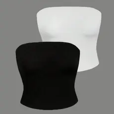 Kit com 2 Cropped Tubinho Suplex Modelagem Acinturada Top Feminino Comprido