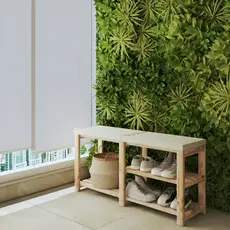 Sapateira Com Banco Madeira Pinus 50x110x32cm Organizador 15 Pares Treliça Natural Multiuso Reforçada