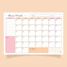 Planner Mensal de Mesa A4 - 52 folhas - Organize seu mês com Foco e Intenção