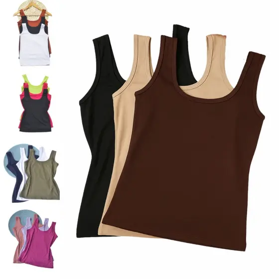 Kit 3 ou 2 Regata Blusinha Alça Larga Lisa Feminino Atacado Conforto Estilo Ocasiões Casuais