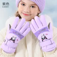 Crianças luvas de esqui inverno quente dos desenhos animados meninas estudantes equitação ao ar livre à prova dwindproof