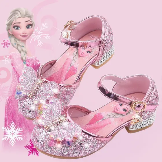 Sandálias Infantis Meninas Princesa Sapatos Linda Sola Macia Superior Diamante
