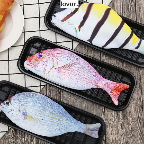 Lápis LOVUR Em Forma De Peixe Saco De Cosméticos Armazenamento Material Escolar