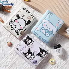 Sanrio Carteira Fofa Elegante Bolsa De Moedas Multicartão Três Dobras Couro PU Cartão Curta Presente De Aniversário