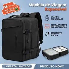 Mochila Viagem Feminina Masculinas Multifuncional Reforçada Impermeável Expansível Notebook Mochila