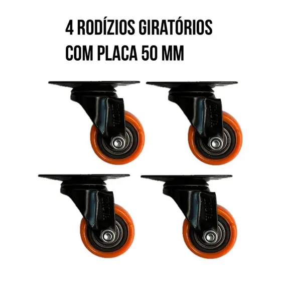 4 Rodinhas rodízios giratório 50 mm 2 pol, muito resistente, para móveis suporta até 100 kg por roda