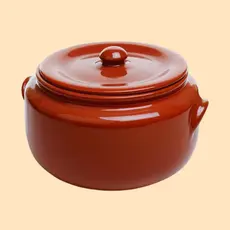 Caçarola Panela de Barro N2 Servir Feijoada 2L Com Tampa Cerâmica Refratária