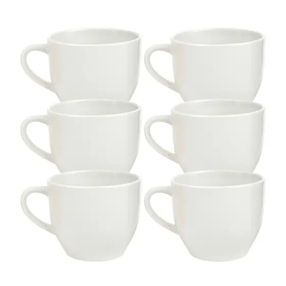 Kit 6 Xícara de Porcelana De Chá 170ml Branca Café Cappuccino Resistente Casa Mesa